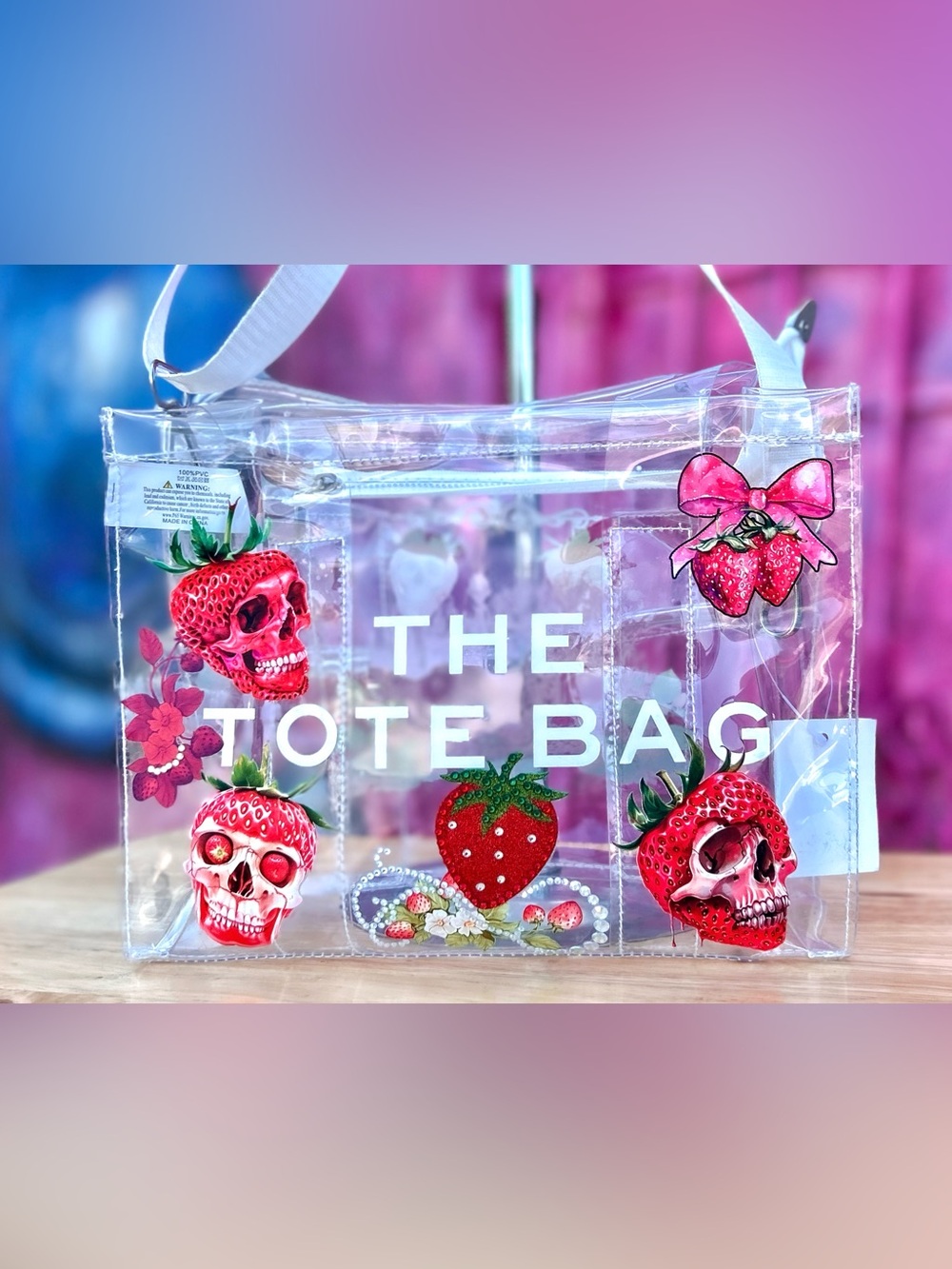 ‘THE LAST STRAW V2’ Clear Medium Tote Bag 10”
